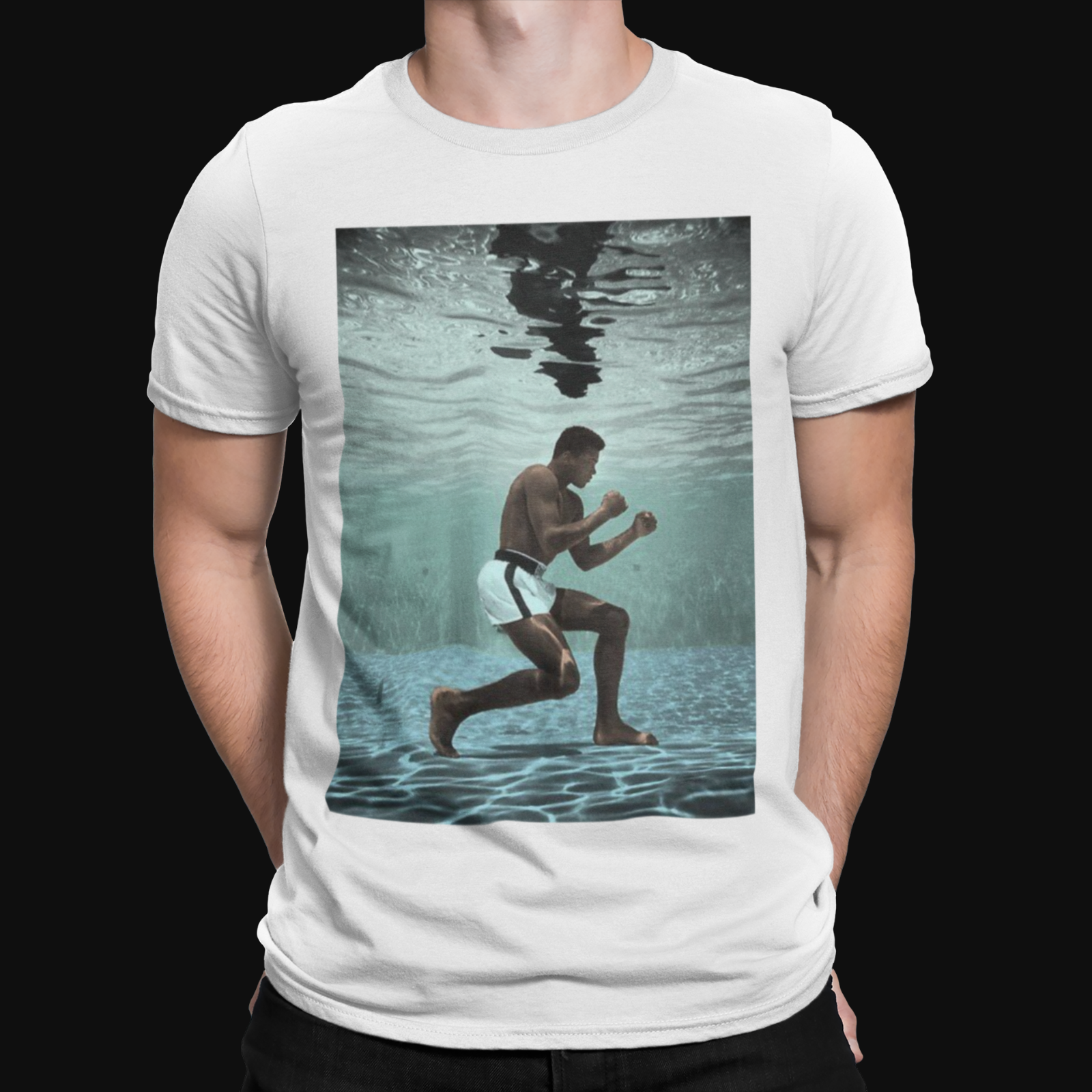 Muhammed Ali Underwater T Shirt Cassius Clay Boxing Sport Retr Unique Designs UK