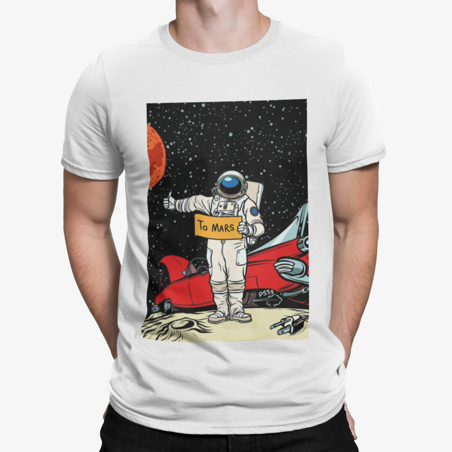 Spaceman To Mars T-Shirt - Funny Retro Cool Gift Space