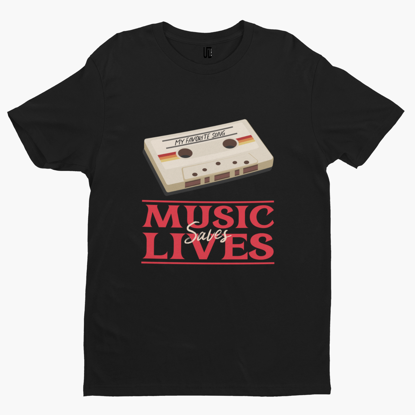 Music Saves Lives T-Shirt - Adult Humour Funny Film TV Stranger Cool