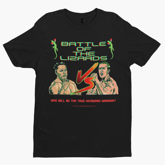 Battle Of The Lizards T-Shirt - Unique Designs UK Scouse Meme Funny Musk Zuckerberg