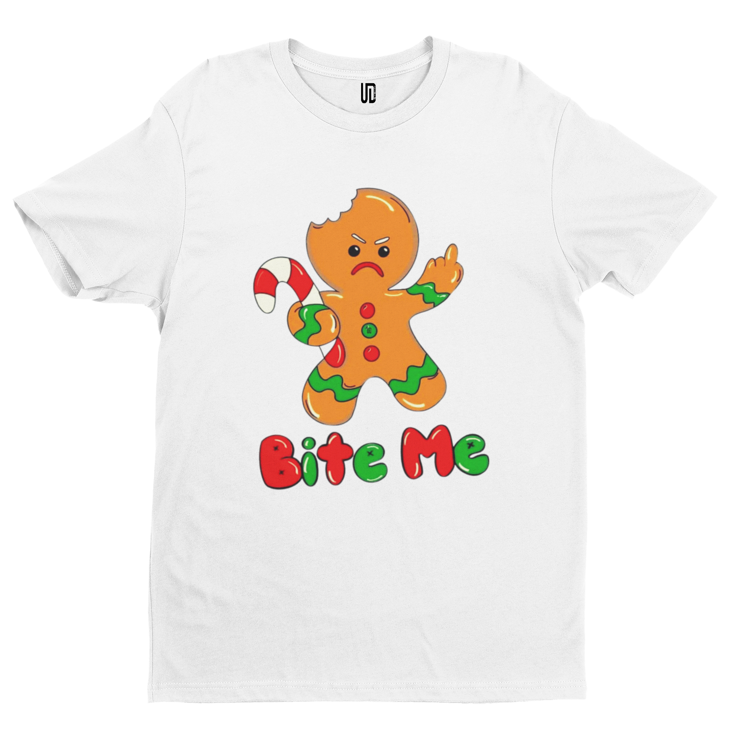 Bite Me T-Shirt - Christmas Xmas Funny Adult GingerBread Man