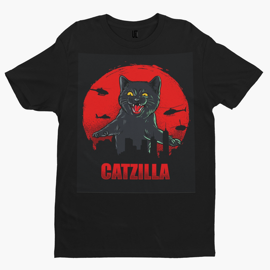 Catzilla T-Shirt - Adult Humour Funny Cat Pussy Godzilla Film TV