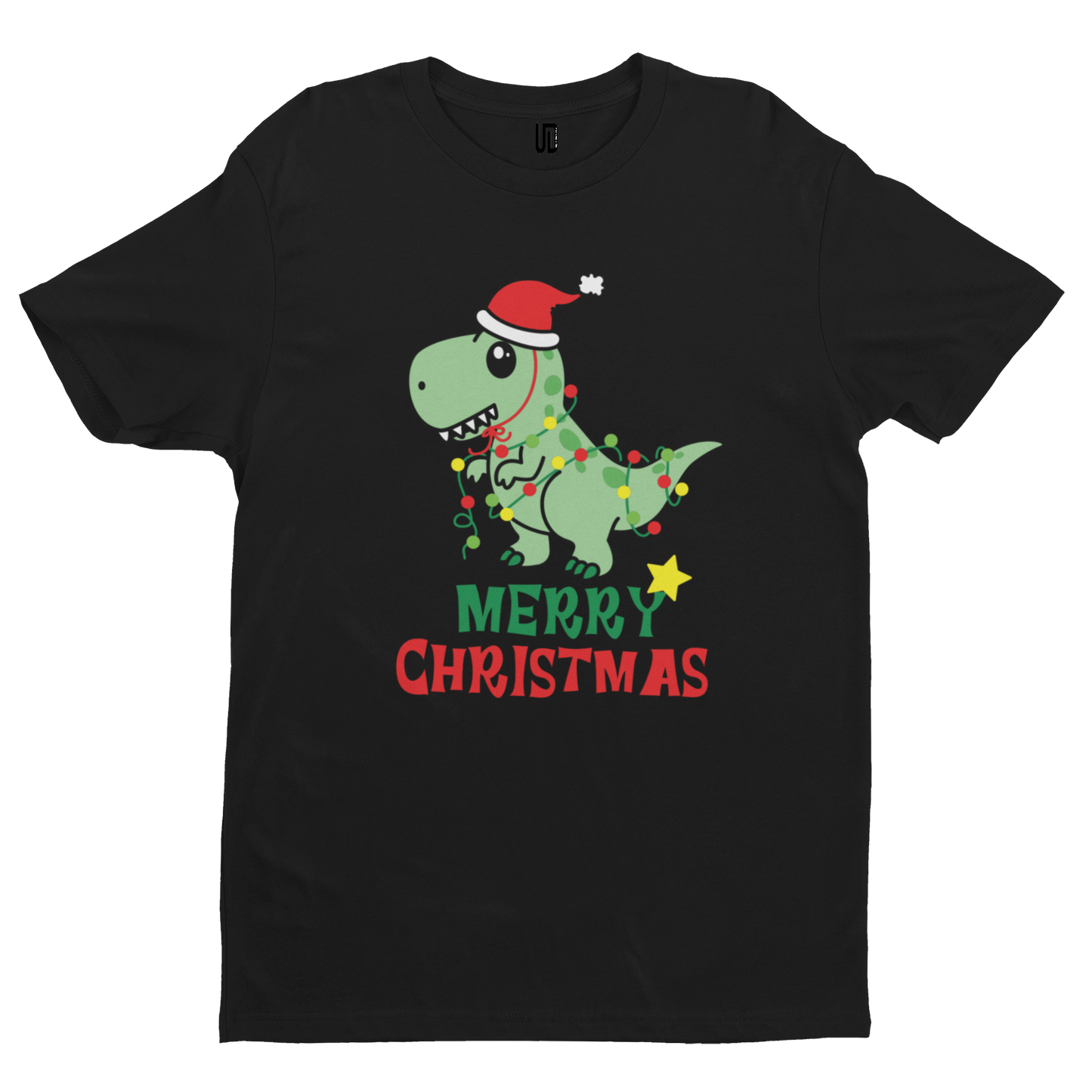 Merry Christmas Dinosaur T-Shirt - Christmas Xmas Funny Adult Santa