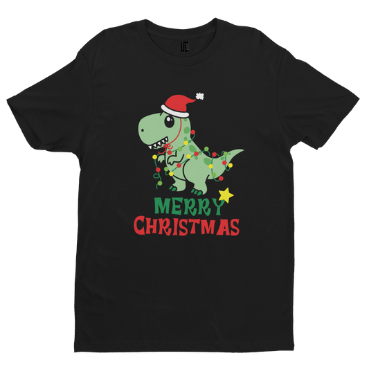 Merry Christmas Dinosaur T-Shirt - Christmas Xmas Funny Adult Santa