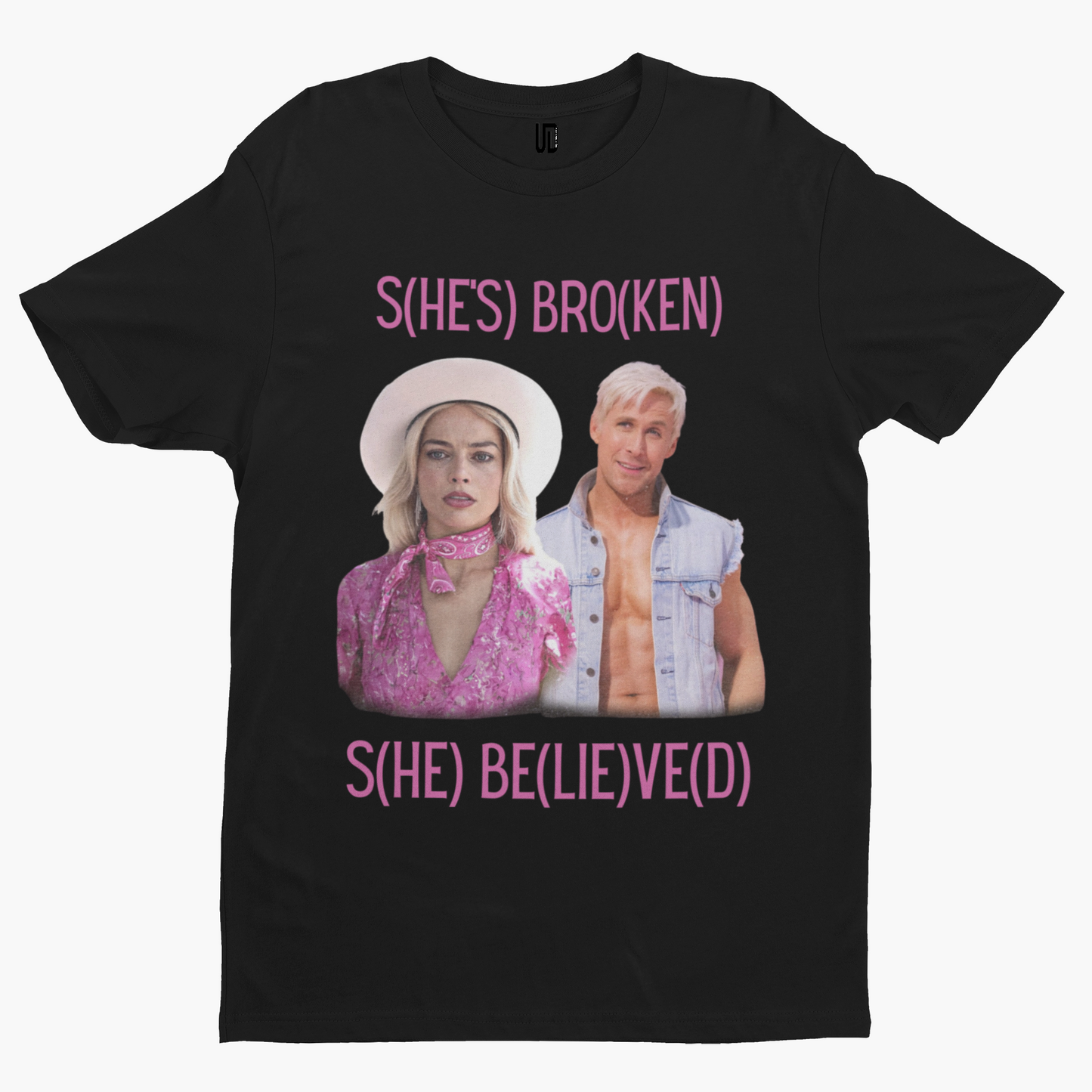 She's Broken T-Shirt - Funny Film TV Movie Margot Doll Barbie Openheimer Comedy