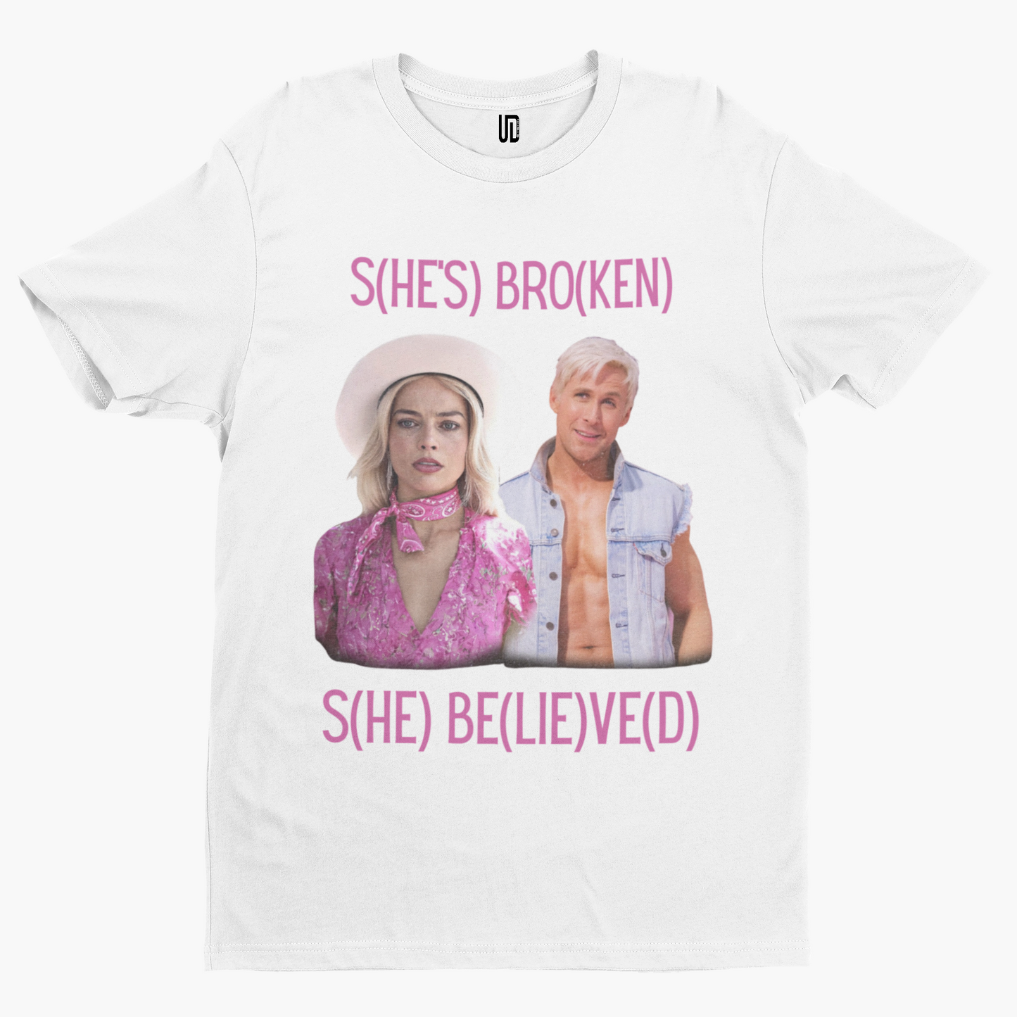 She's Broken T-Shirt - Funny Film TV Movie Margot Doll Barbie Openheimer Comedy