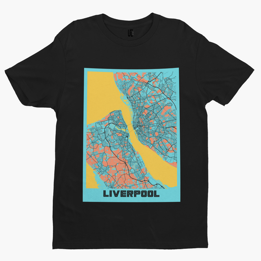 Liverpool Map T-Shirt - Unique Designs UK Scouse Meme Collection Liverpool