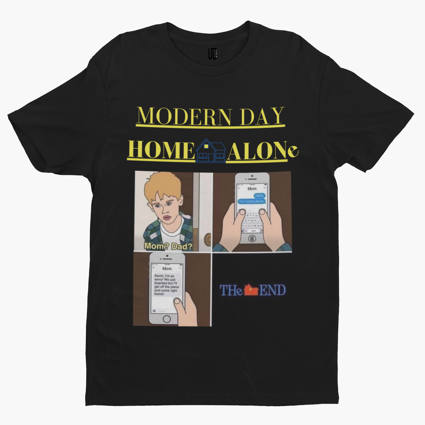 Modern Day Home Alone T-Shirt - Film Movie Retro Comedy Christmas Xmas Text