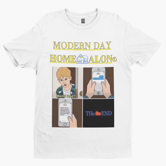 Modern Day Home Alone T-Shirt - Film Movie Retro Comedy Christmas Xmas Text