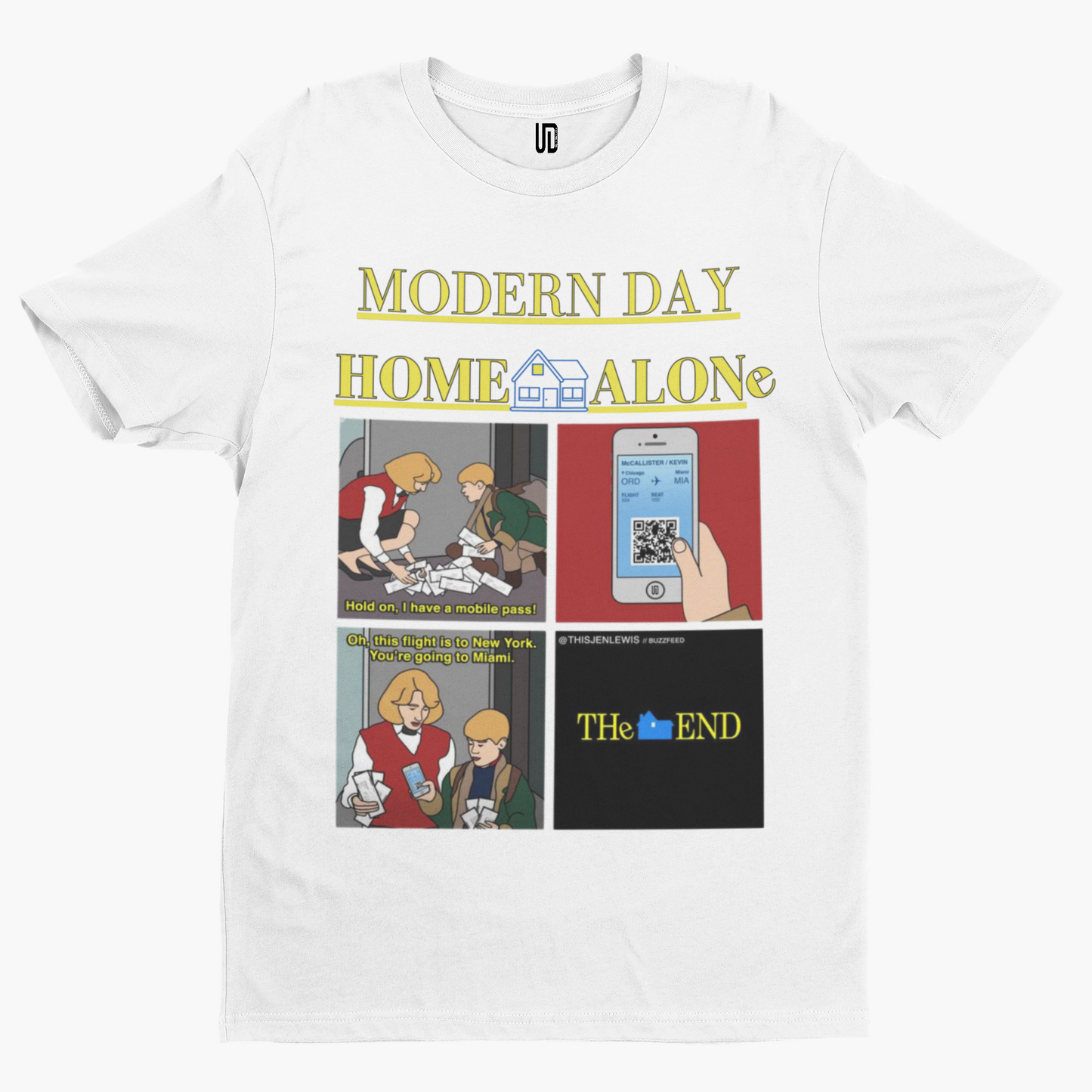 Modern Day Home Alone T-Shirt - Film Movie Retro Comedy Christmas Xmas Ticket