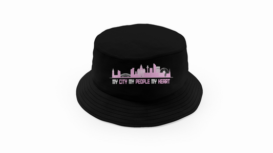 Pink My City My People Bucket Hat - Music Cap Festival UK Mens Baseball Hat Liverpool Scouse
