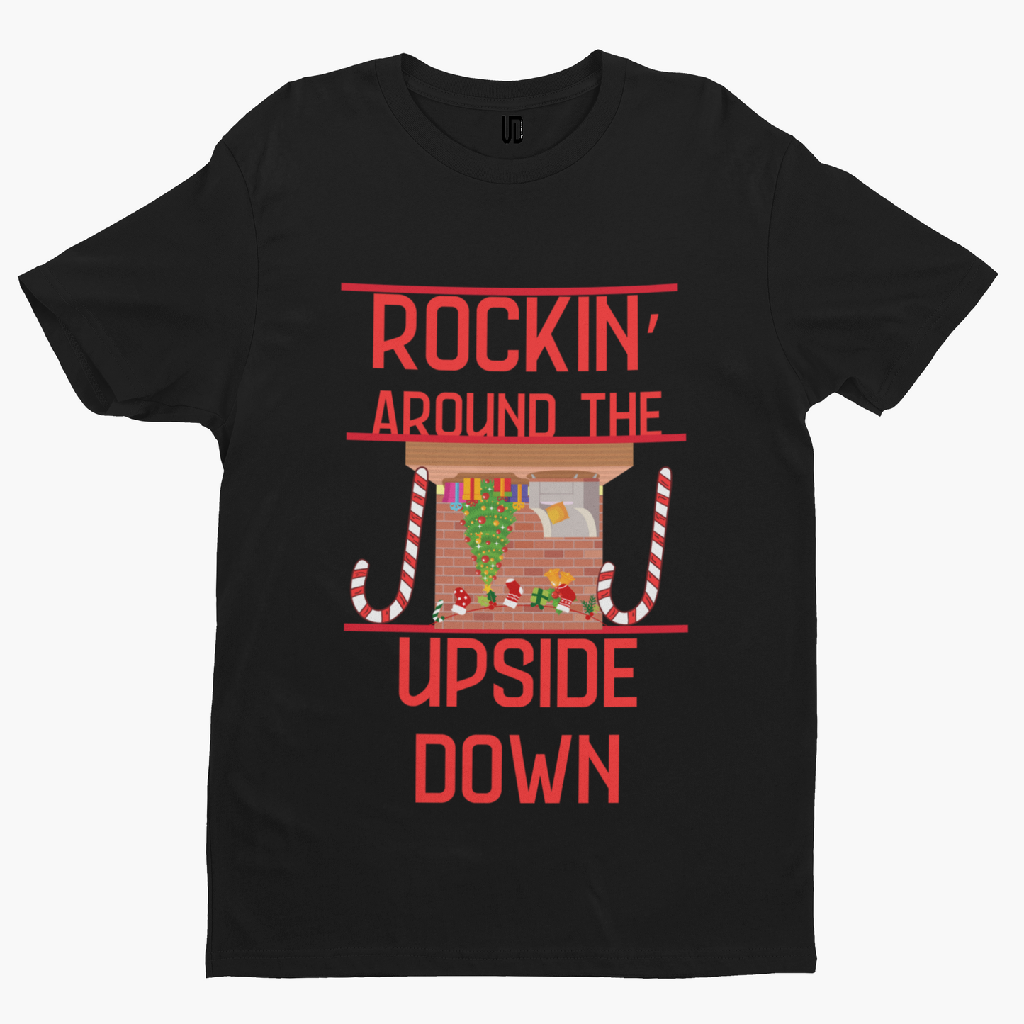 Rockin' Around The Upside Down T-Shirt - TV Stranger Comedy Christmas Xmas