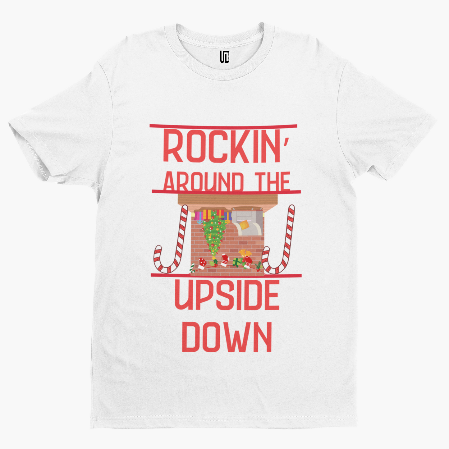 Rockin' Around The Upside Down T-Shirt - TV Stranger Comedy Christmas Xmas