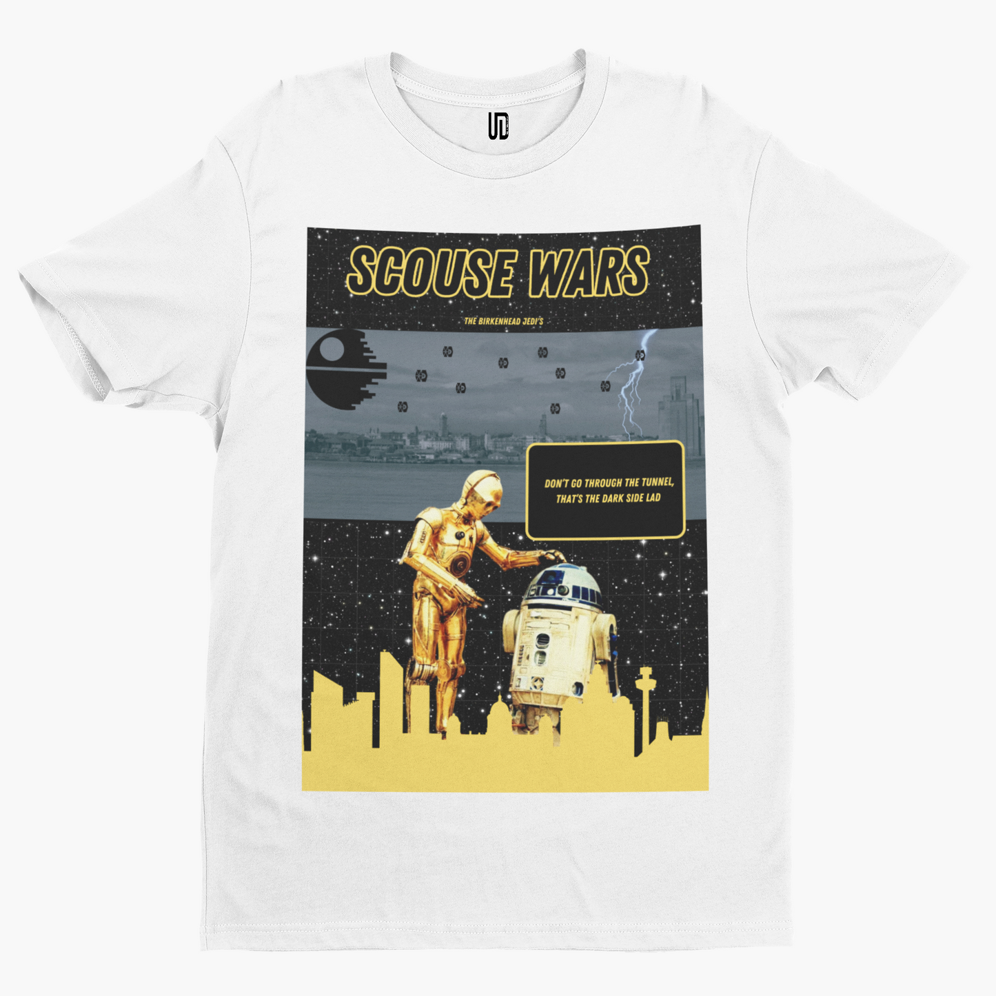 Scouse Wars T-Shirt - Unique Designs UK Scouse Star  Meme Collection Liverpool Film TV