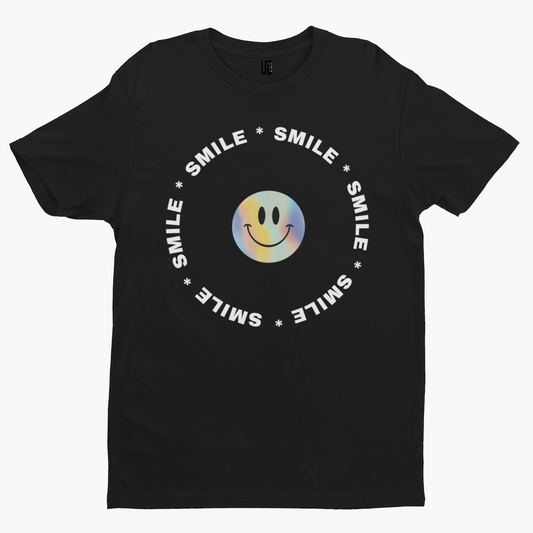 Shiny Smile T-Shirt - Retro Trippy Festival Rave Music Drugs Funny Pills