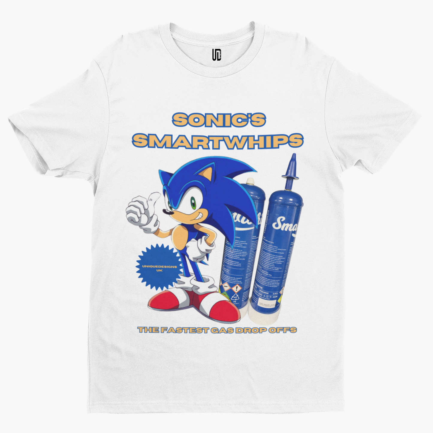 Sonic's Smartwhips T-Shirt - Unique Designs UK Scouse Meme Collection Liverpool