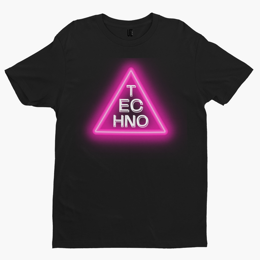 Techno Glow T-Shirt - Unique Designs UK Festival Techno Music