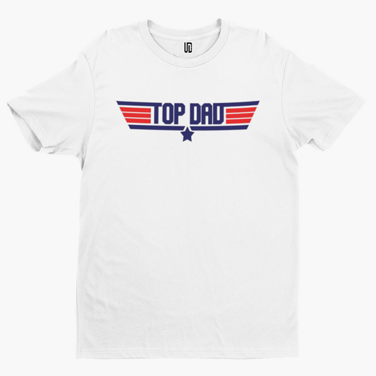 Top Dad T-Shirt - Top Gun Cartoon Comedy Film TV Fathers Day Funny Cool Hero