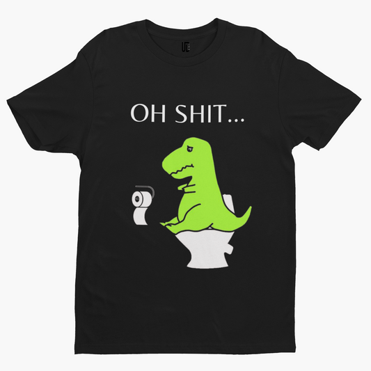T Rex Toilet T-Shirt - Adult Humour Swear Funny Film TV Comedy Cartoon Dinosaur