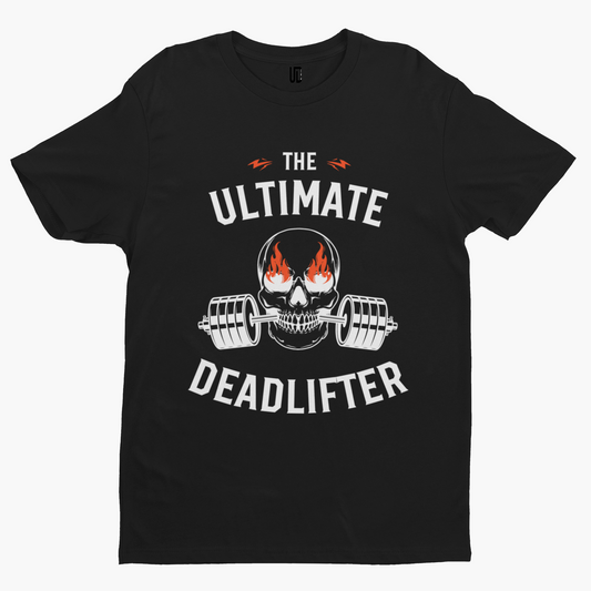 Ultimate Deadlifter T-Shirt - Gym Sport Weights Arnie Retro Men Cool Training Logo