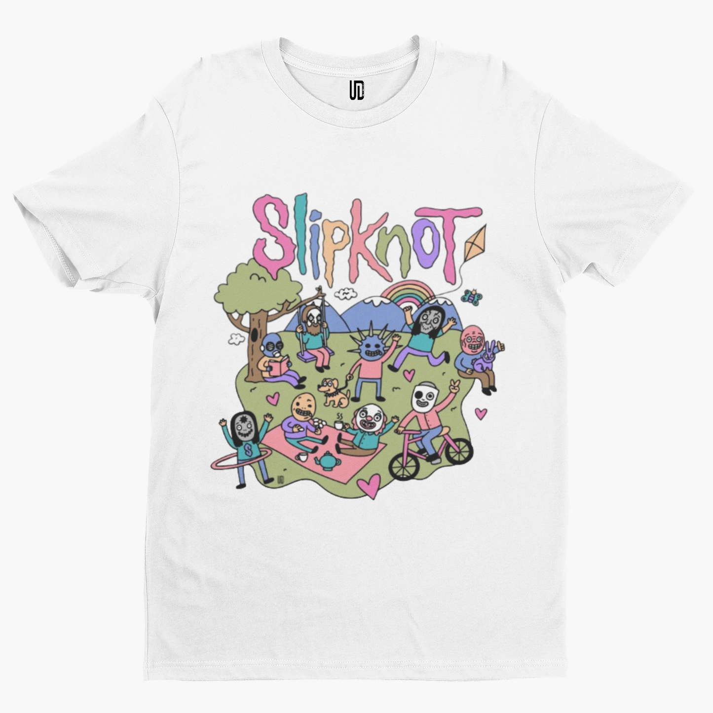 Slipknot Cartoon T-Shirt -Comedy Funny Gift Film Movie TV Horror Punk Rock