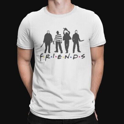 Horror Friends T-Shirt - TV - Film - Killer Clown - IT- Myers -Krueger