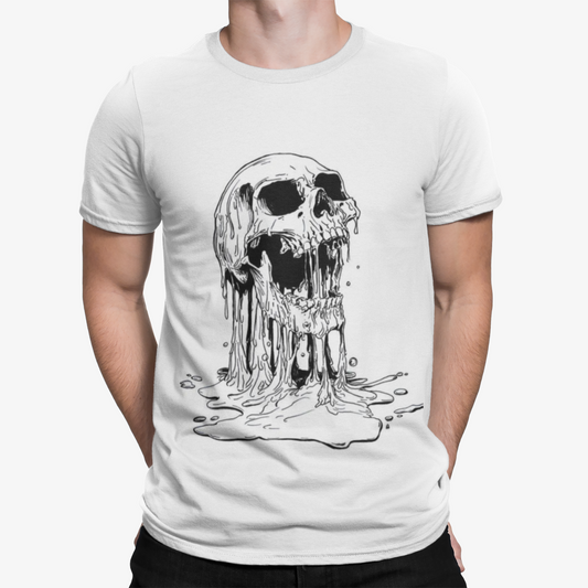 Melting Skull T-Shirt - Cool Retro Designer Casual Hipster Film TV Funny
