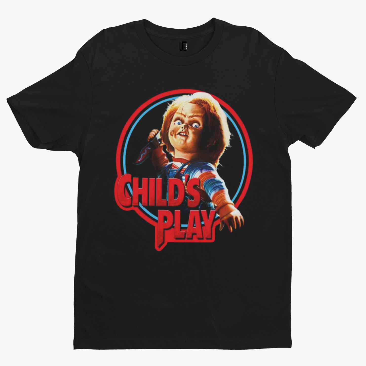 Childs Play Round T-Shirt - Halloween Horror Film TV Retro Novelty Chucky