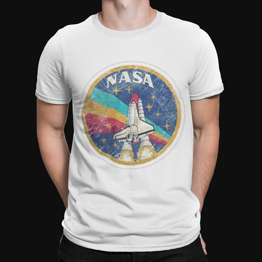 NASA ROUND - T Shirt - Science Retro Tesla Musk Cool - SPACE X Funny Rocket