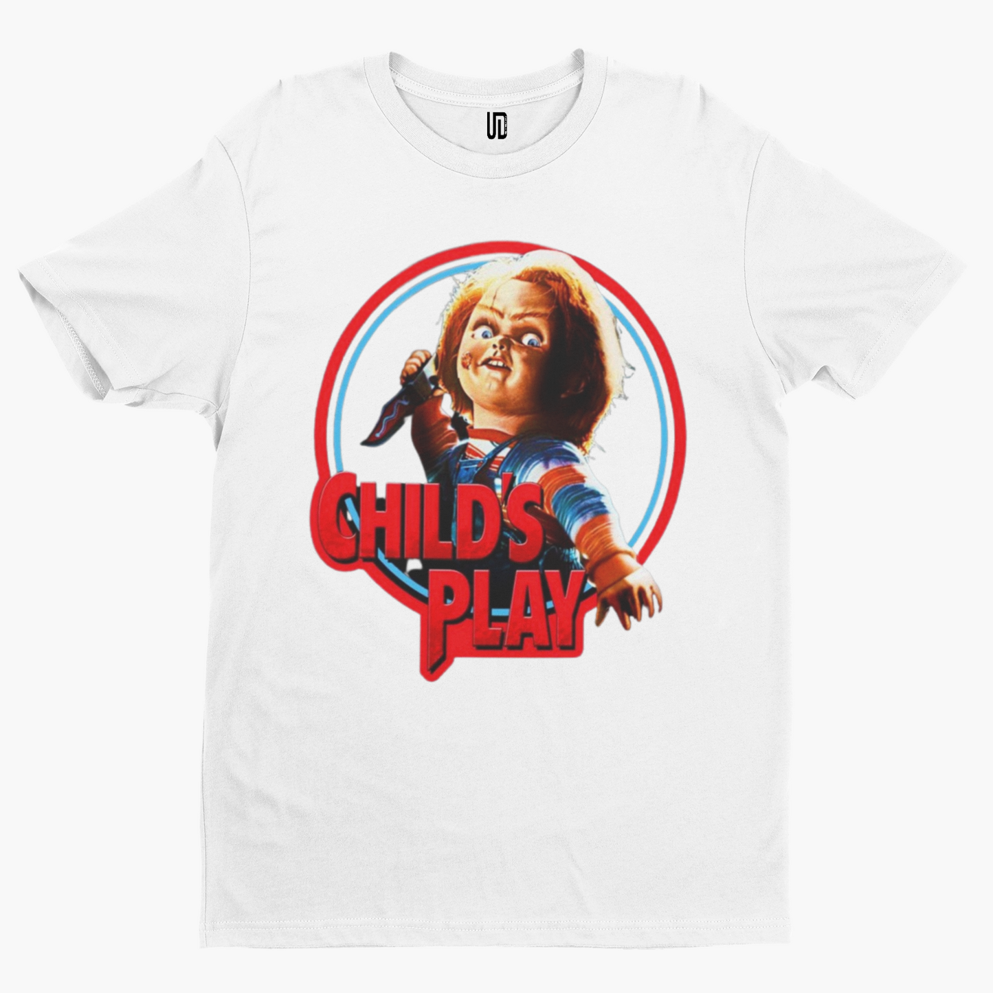 Childs Play Round T-Shirt - Halloween Horror Film TV Retro Novelty Chucky