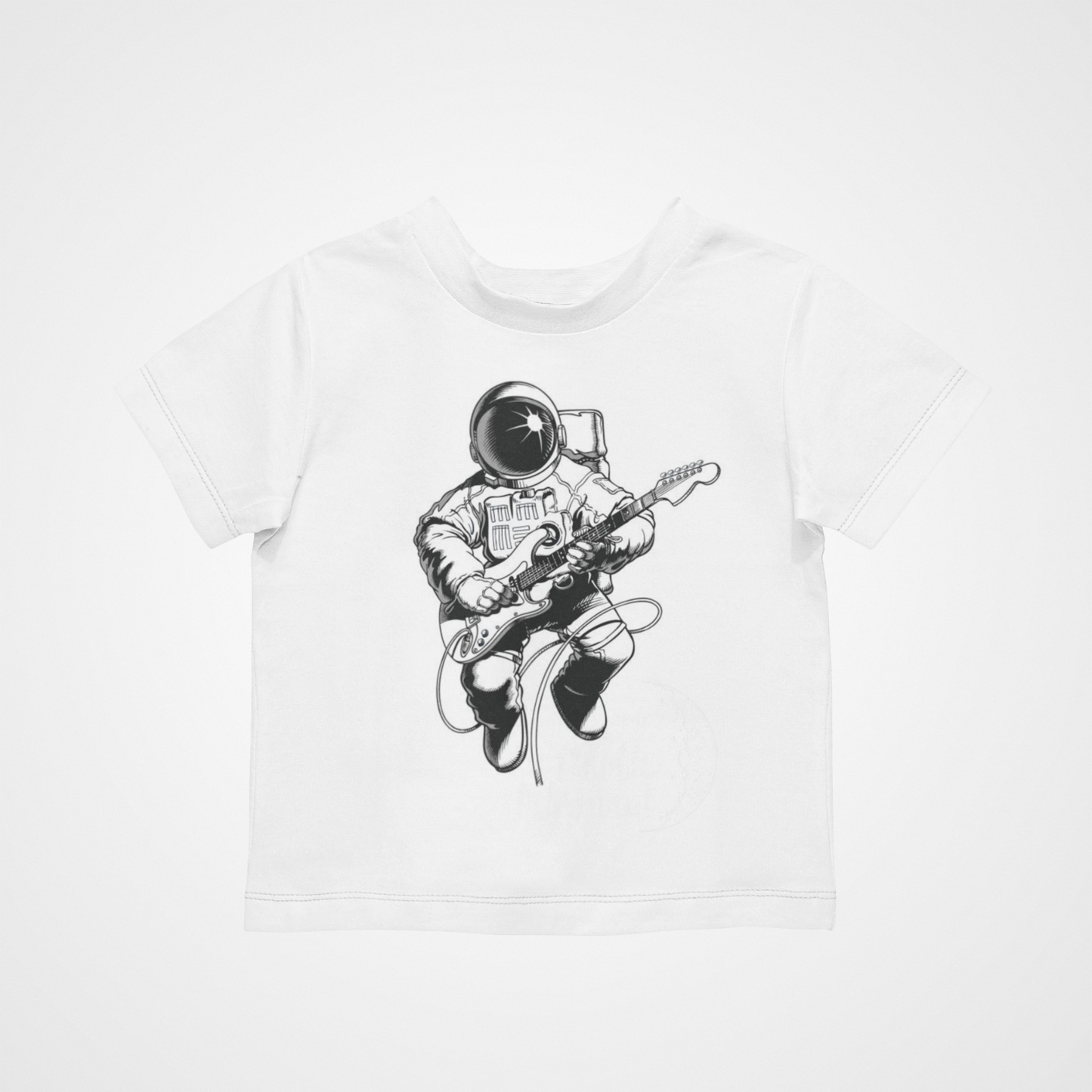 Spaceman Guitar T-Shirt - Cool Retro Casual  Kids Children Space