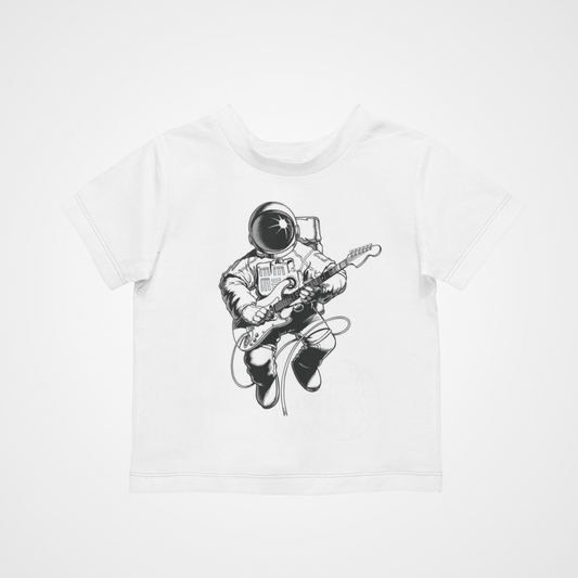 Spaceman Guitar T-Shirt - Cool Retro Casual  Kids Children Space