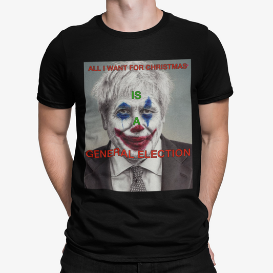 Boris Clown General Election T-Shirt - Retro Johnson UK Politics Funny Rishi