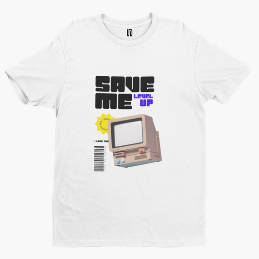 Retro Computer Save Me T-Shirt - Comedy Funny Gift Film Movie TV Gamer Novelty