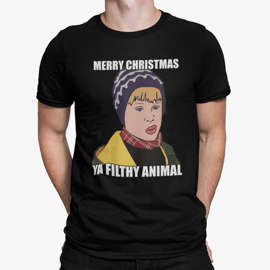 Home Alone Filthy Animal T-Shirt - Film TV Funny Comedy Merry Christmas Xmas