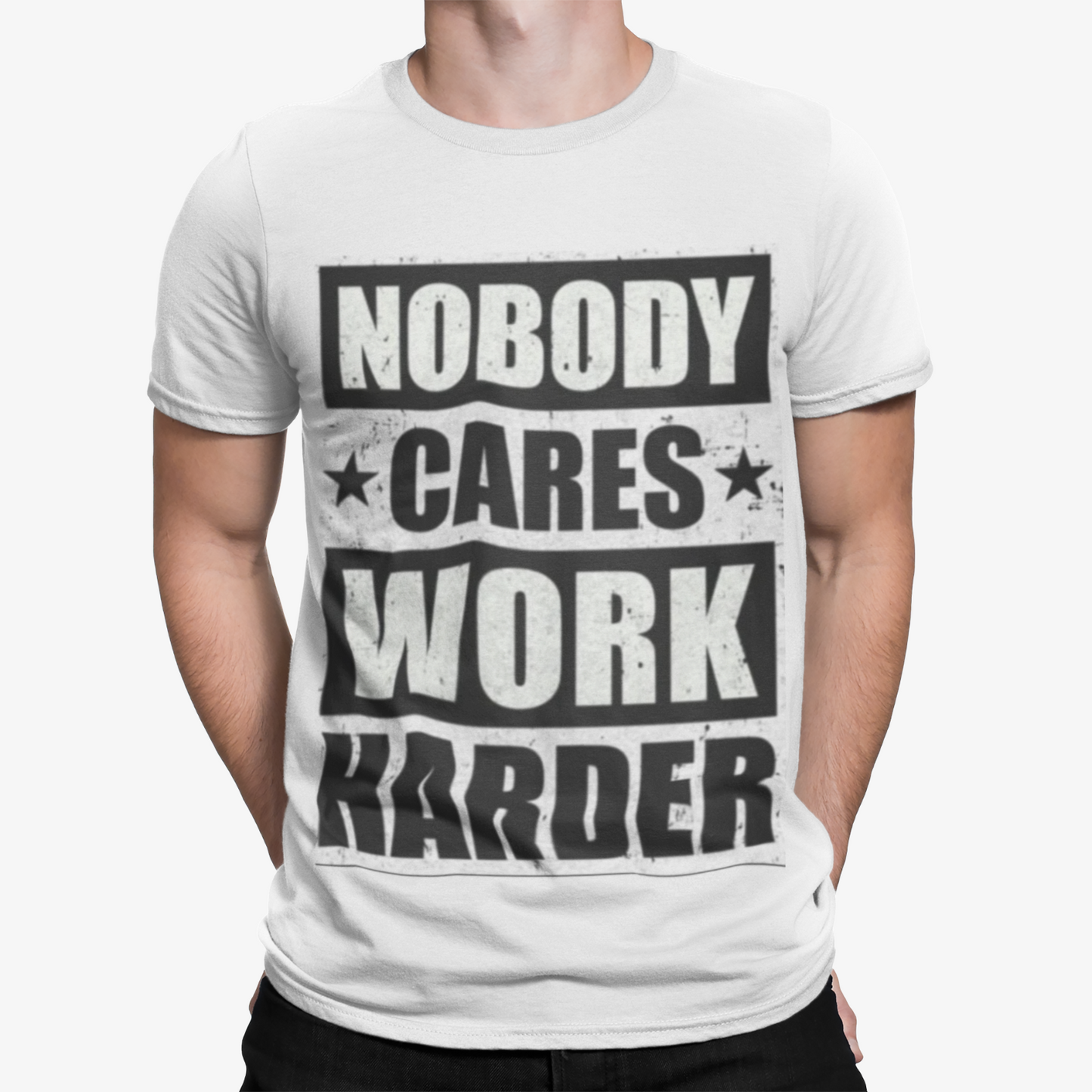 Nobody Cares T-Shirt -Funny Gym Sport Weights Arnie Retro Men Cool Training 2