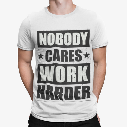 Nobody Cares T-Shirt -Funny Gym Sport Weights Arnie Retro Men Cool Training 2