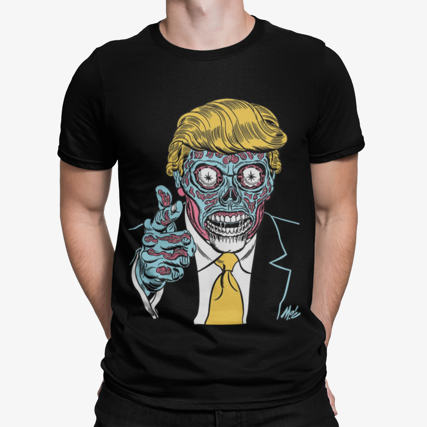 Trump Obey Zombie T-Shirt - Funny Politics They Live Horror USA Retro Election