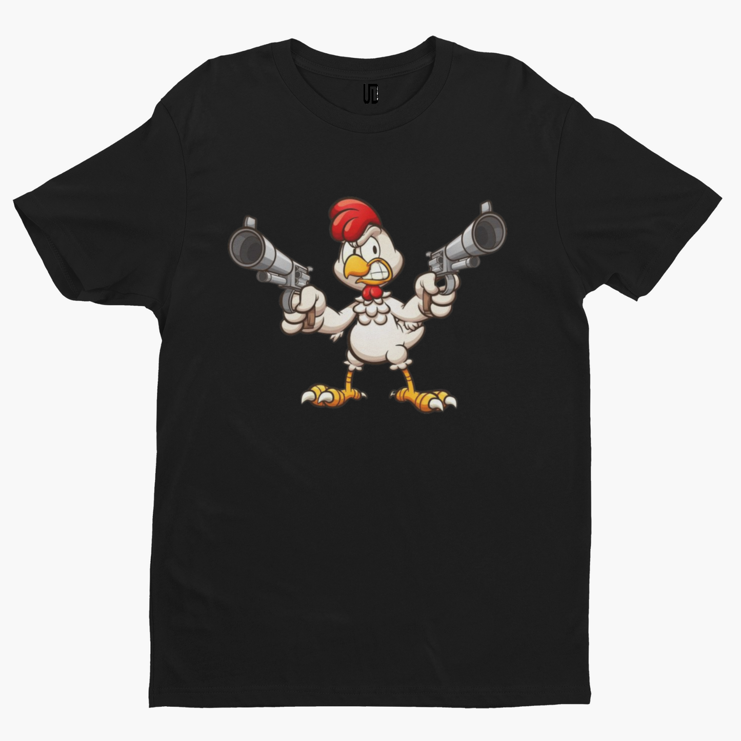 Chicken Guns T-Shirt -Comedy Funny Gift Film Movie TV Novelty Cartoon Grenade