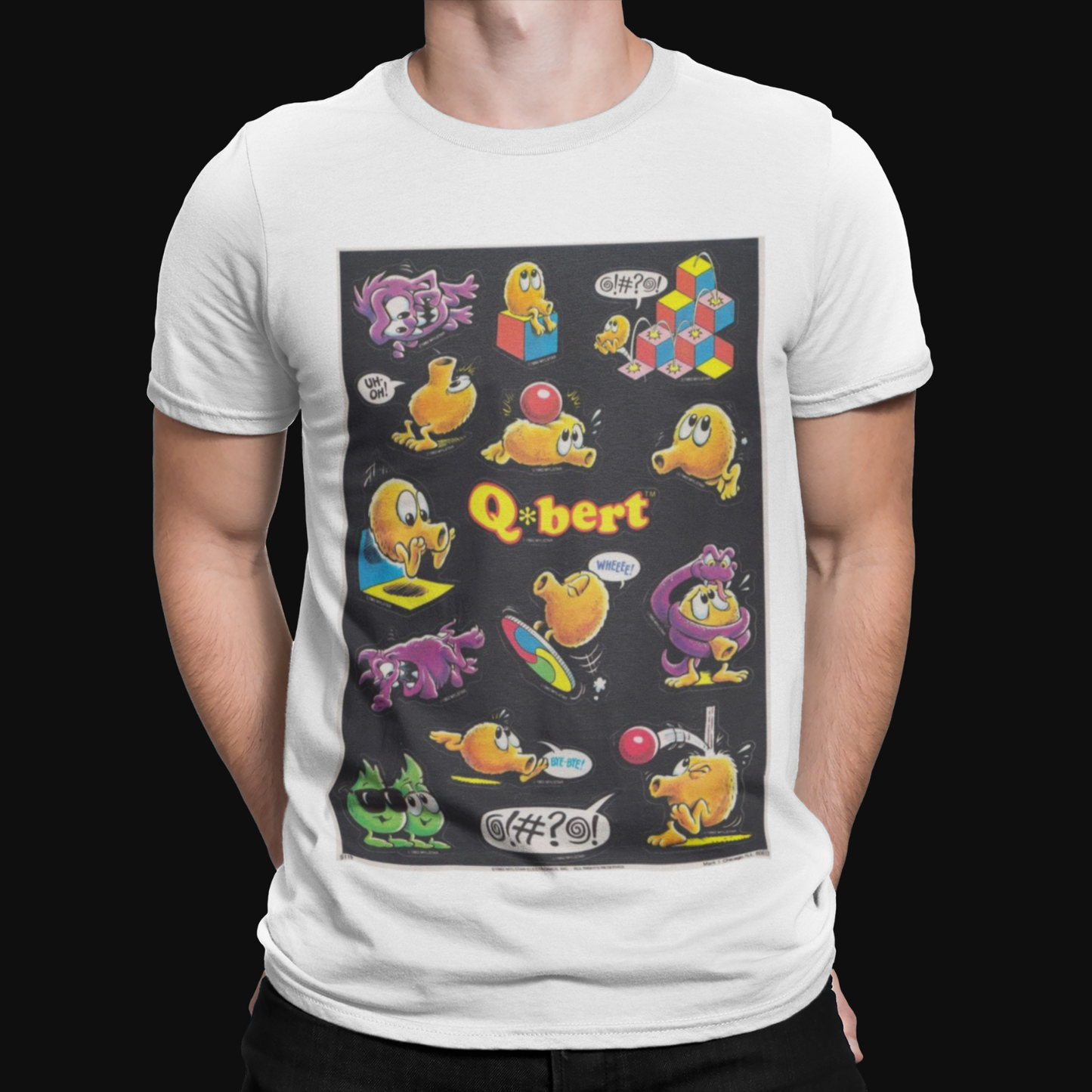 Q Bert  T-Shirt - Cool Gamer Funny Retro Game Comic Arcade Movie TV Top Tee