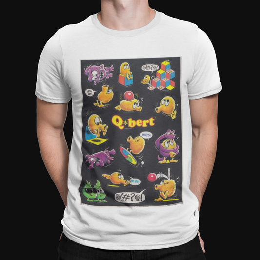 Q Bert  T-Shirt - Cool Gamer Funny Retro Game Comic Arcade Movie TV Top Tee