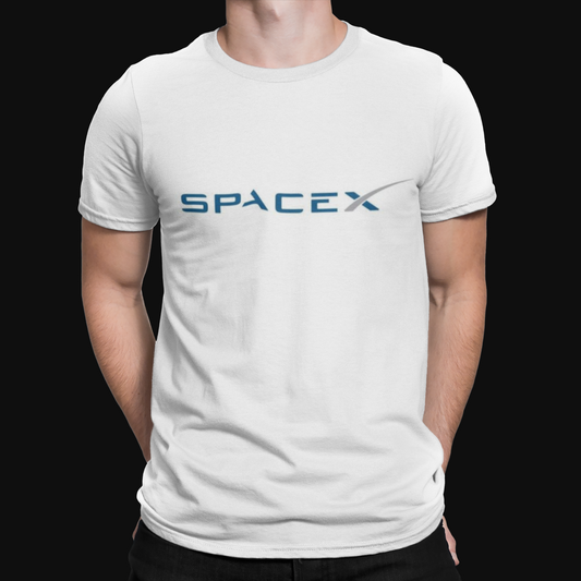 Blue Space X T-Shirt - Cool - America - Science - Geek - Big Bang -Space - Tesla