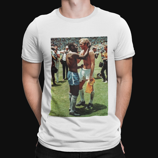 Pele And Bobby Moore T-Shirt - Football - Legend - Iconic - World cup - Retro TV