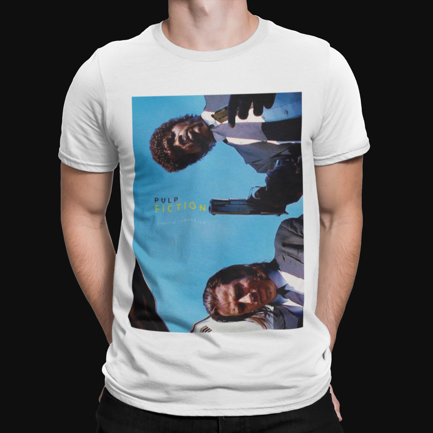 Pulp Fiction Blue T-Shirt -Poster Tarantino Retro Action Film Movie Kahuna