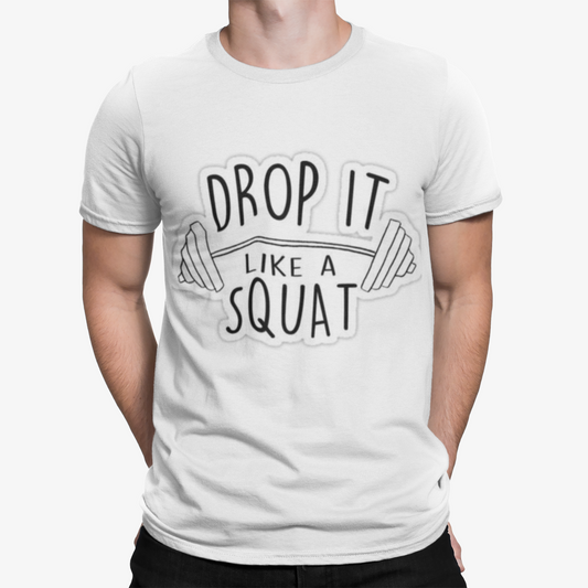 Like a Squat T-Shirt -Gym Sport Weights Arnie Retro Men Cool Training Logo
