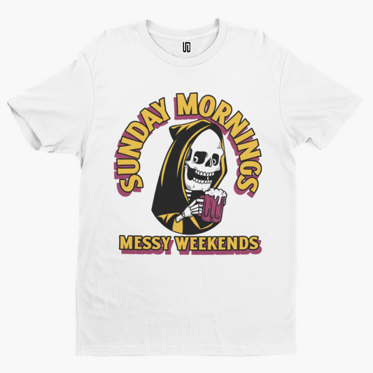 Messy Weekends T-Shirt -Comedy Funny Skull Film Movie TV Cartoon Adult