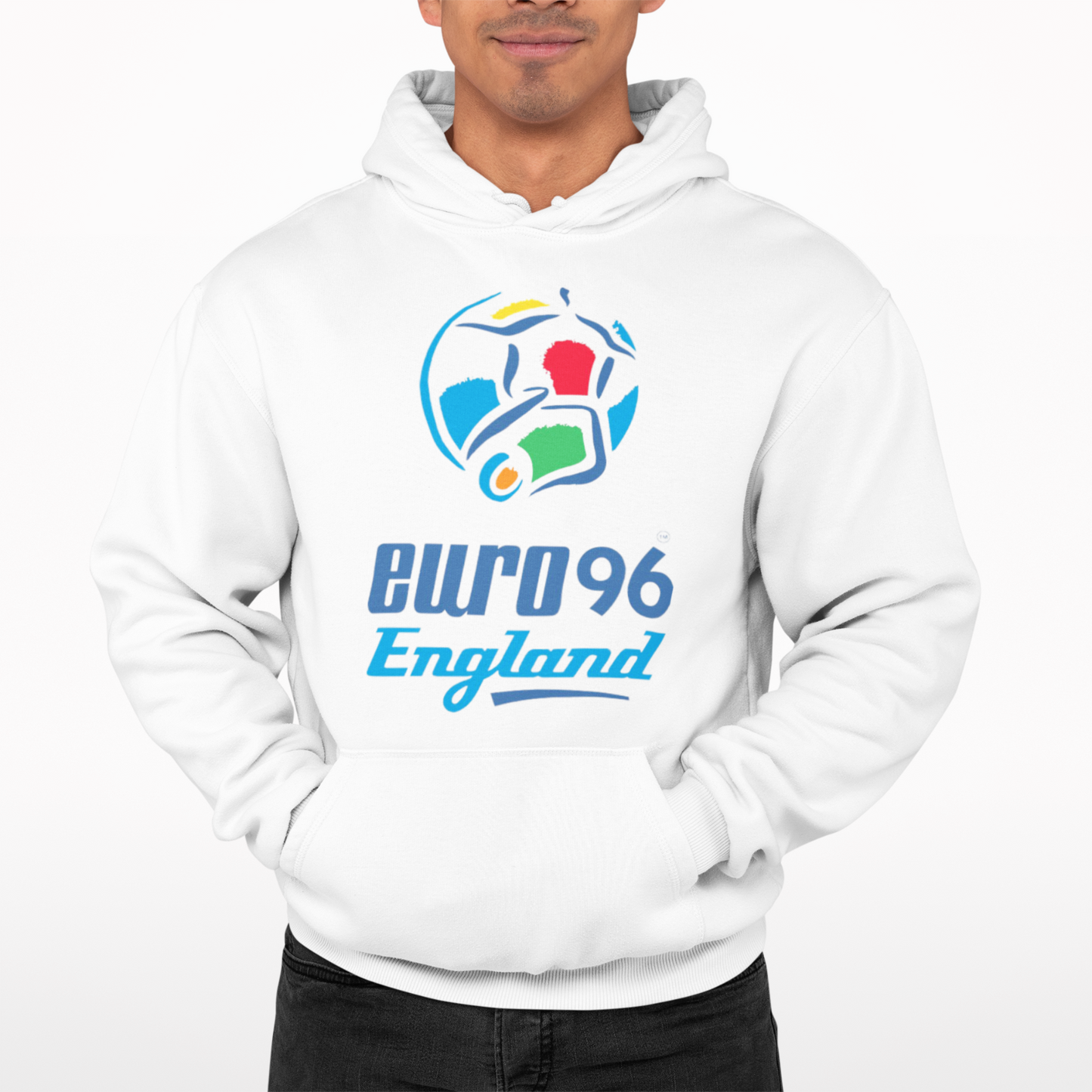 Euro 96 Logo Hoodie - Football Retro Sport Iconic England Euro Gazza