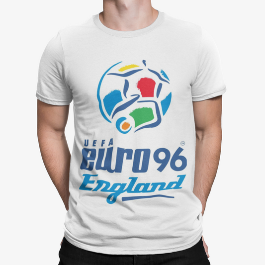 Euro 96 Logo T-Shirt - Football Retro Sport Iconic England Euro Gazza