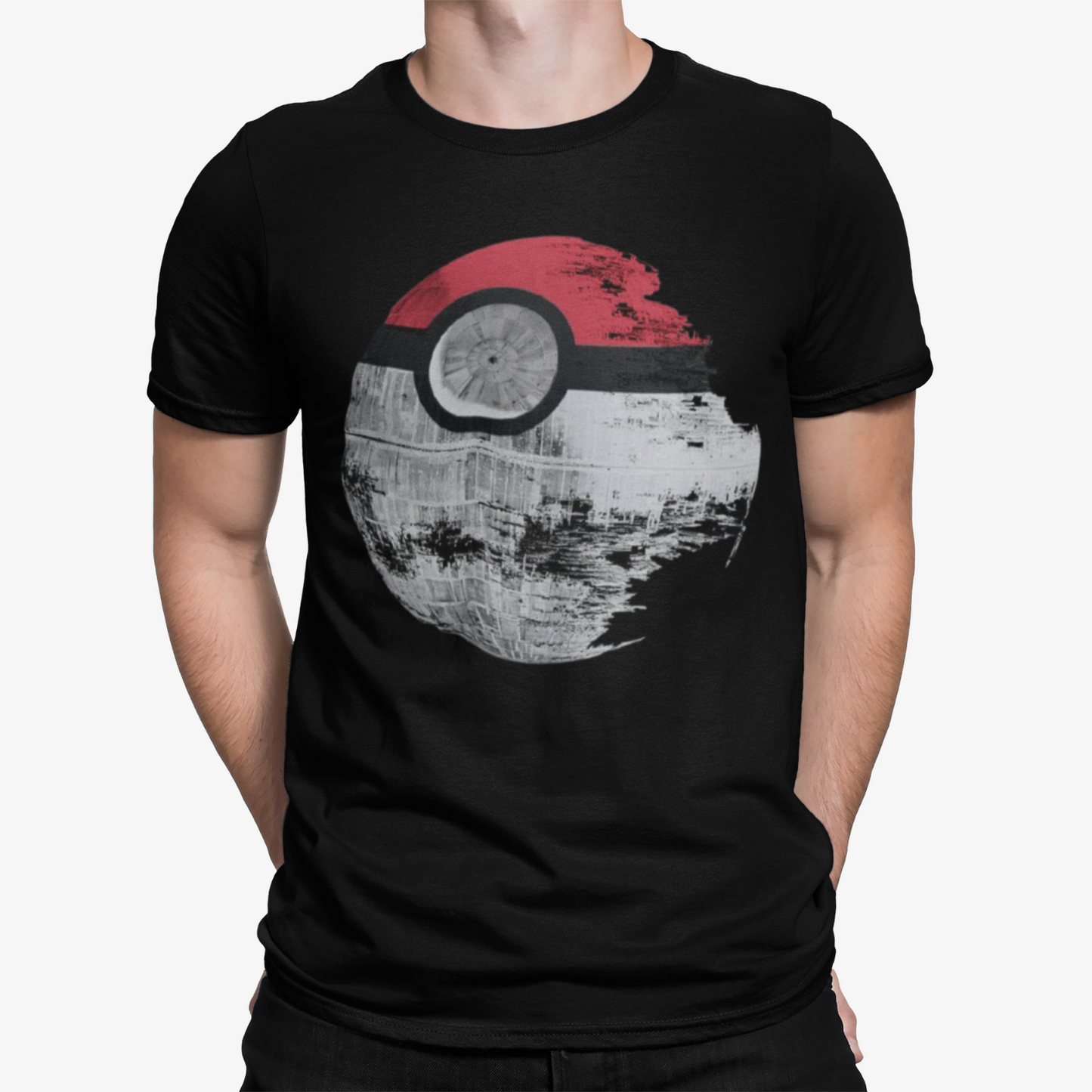 Death Star Pokemon Black T-Shirt - Cool Love Retro Film Gift Star Movie TV