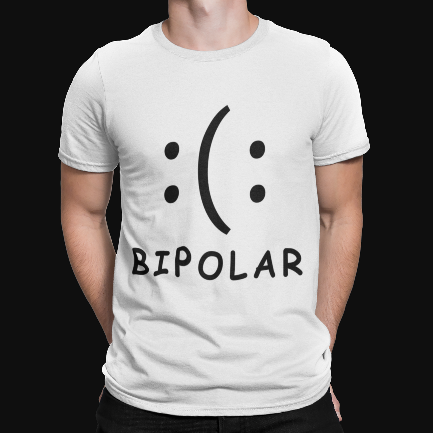 Bipolar Smile T-Shirt - Funny Cool Retro TV Film Joke 2020 Movie Sport Top Tee